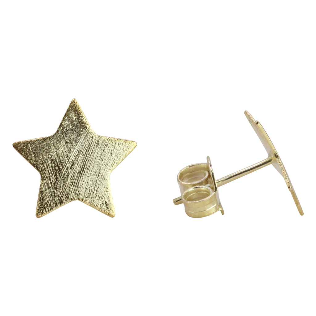 Aros Enchapados en Oro con Pequeñas Estrellas