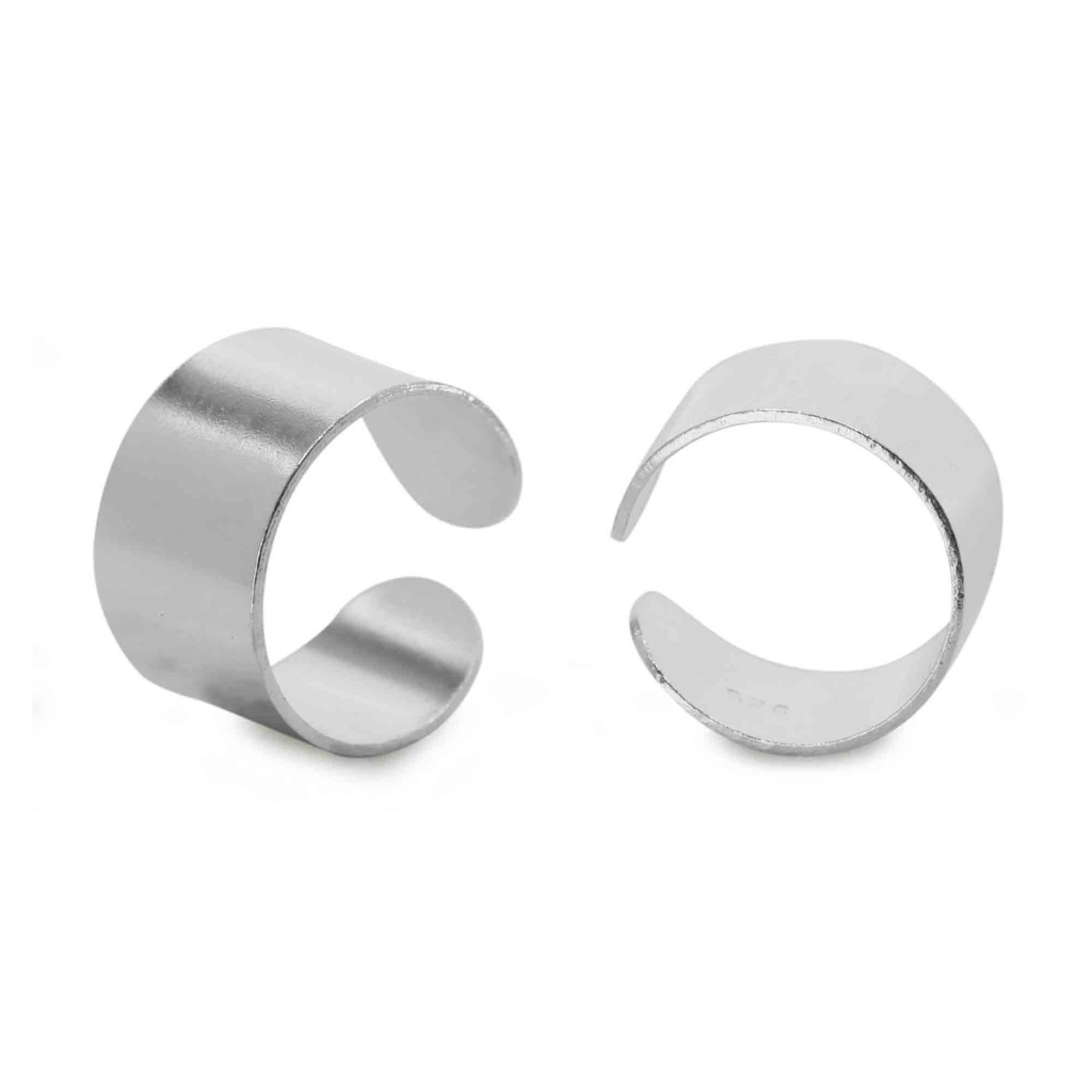 Aros de Plata 925 Cuff Liso, 9 mm