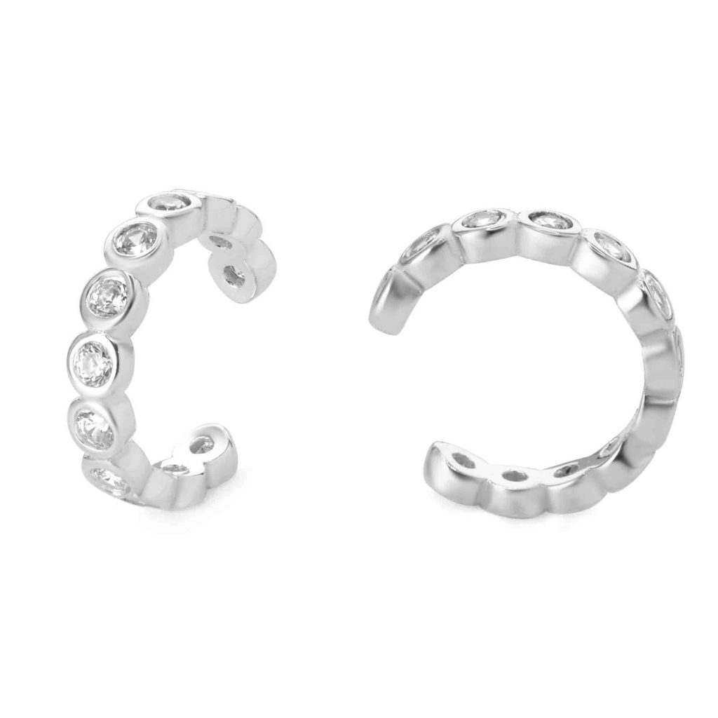 Aros de Plata 925 Cuff Serie Circones, 12 mm